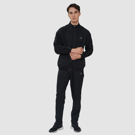 Bonjour Men’s Black Track Suit with Zip-Up Jacket