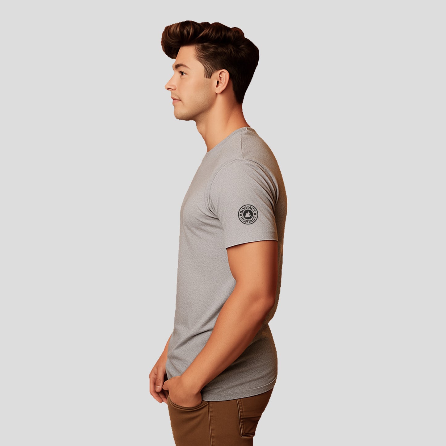 Bontact R.E.D Round-Neck Half Sleeve T-Shirt (Lt.Grey)