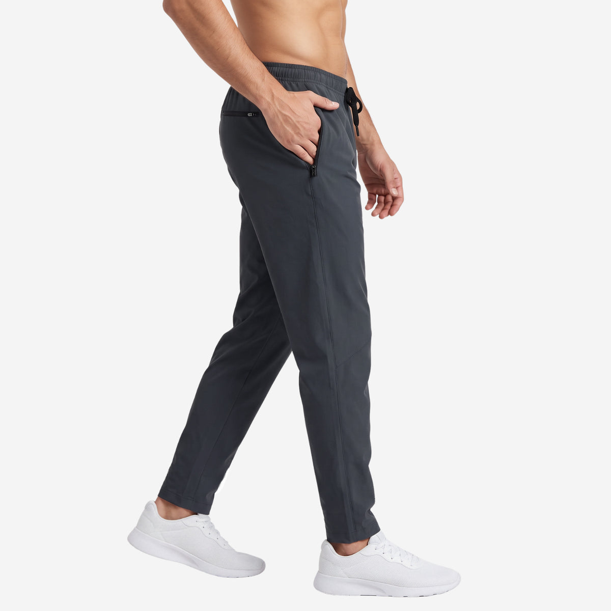 Men’s Classic Regular Fit Straight Track Pants (Grey)