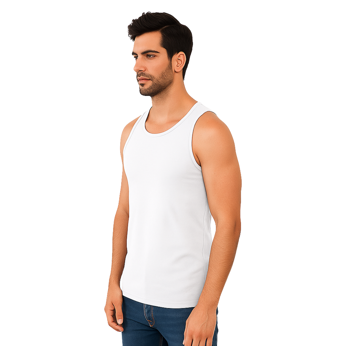 Bamboo White Vest for Men - Pack of 1