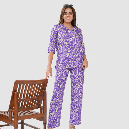 Bonjour Women's Floral Print Cotton Lounge Wear Set