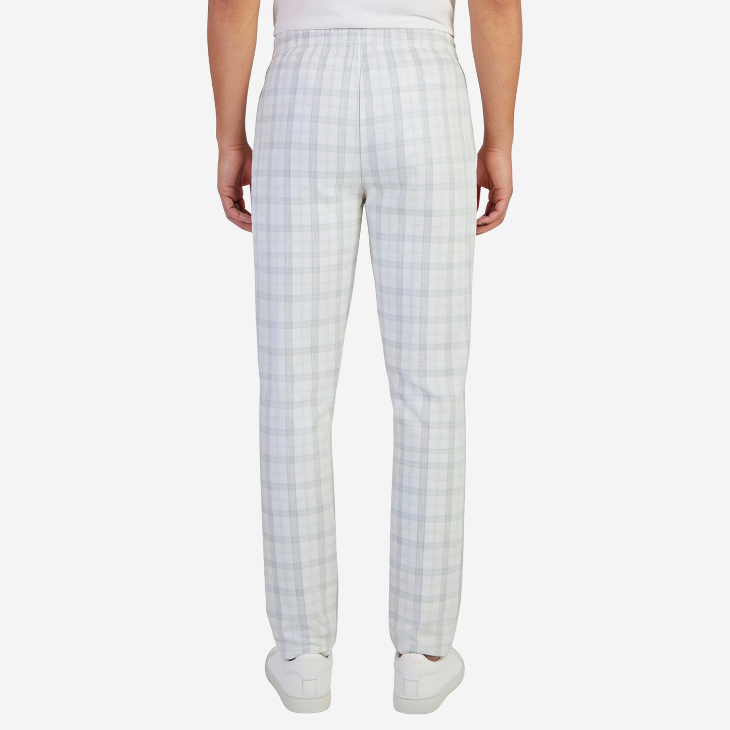 Men’s Cotton Printed Pyjama with White and Grey Stripes