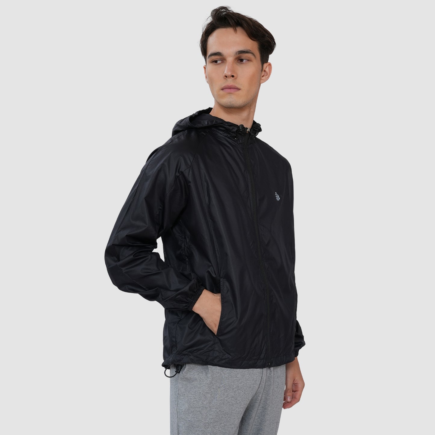 Bonjour Men's Regular Fit Windcheater Jacket for Running, Travel & Hiking,  Lightweight Full-Zip High Neck Windbreaker with Pockets