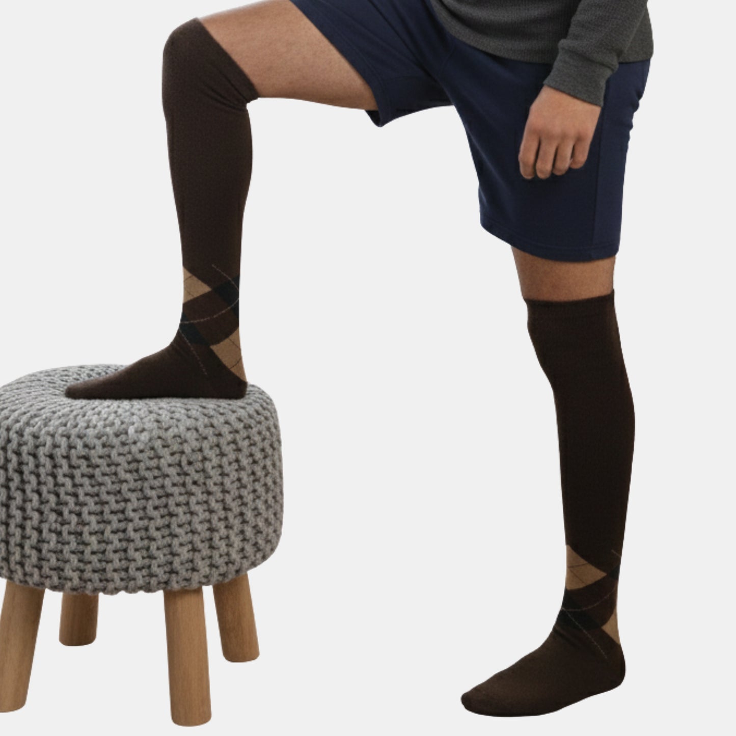 Men's Platinum Premium Woolen Long Socks (Brown)