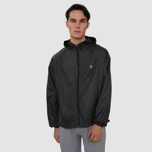 Men's Regular Fit Windcheater Jacket (Coal)
