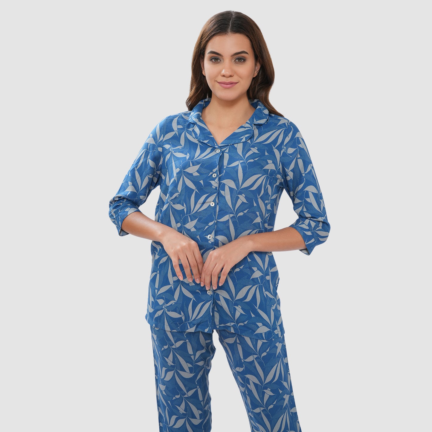 Bonjour Women's Floral Print Cotton Lounge Wear Set