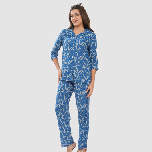 Bonjour Women's Floral Print Cotton Lounge Wear Set