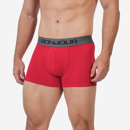 Men's Mid-Rise Premia Cotton Trunk Band - Red (Pack of 1)