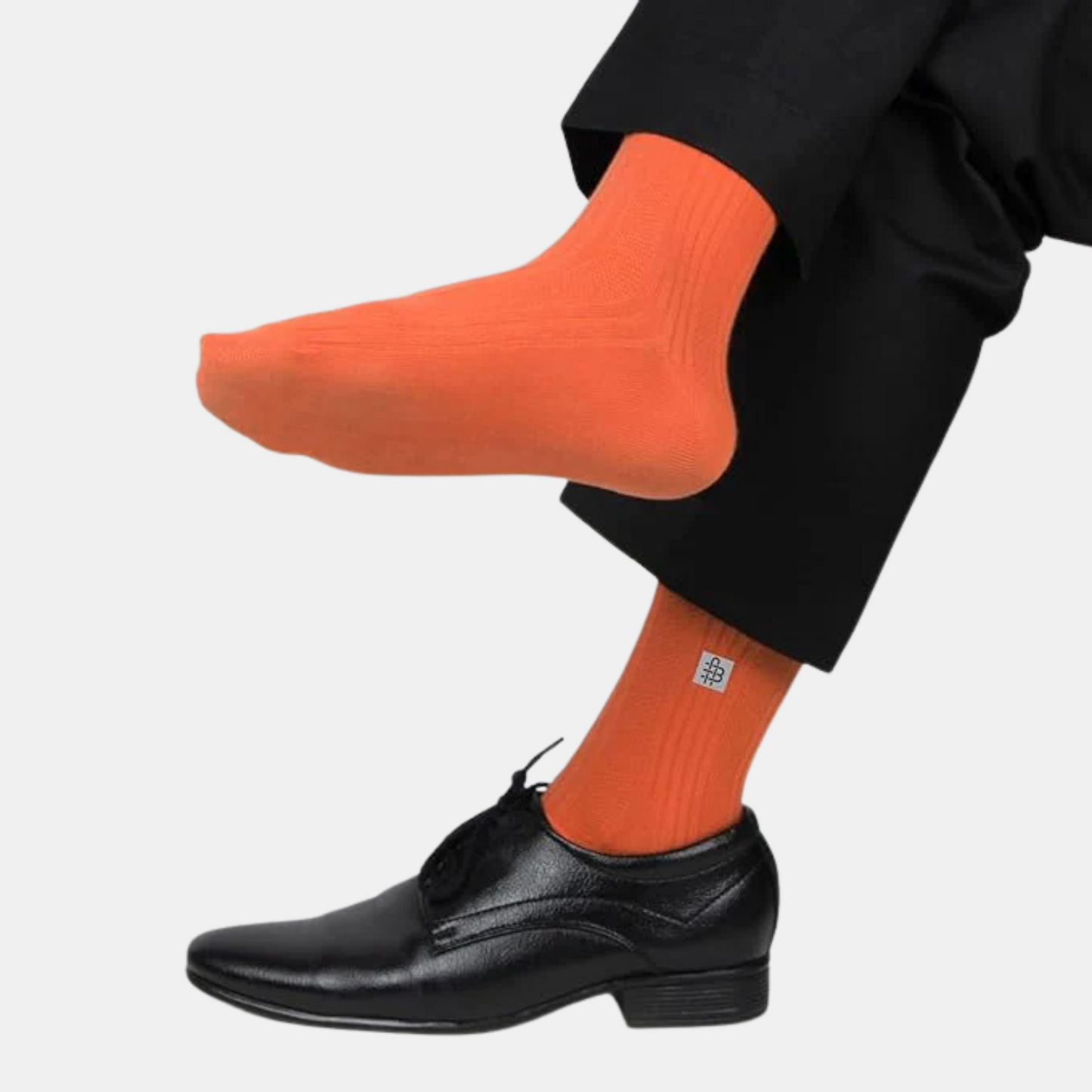 Cosmic Ribbed Formal Socks - Orange