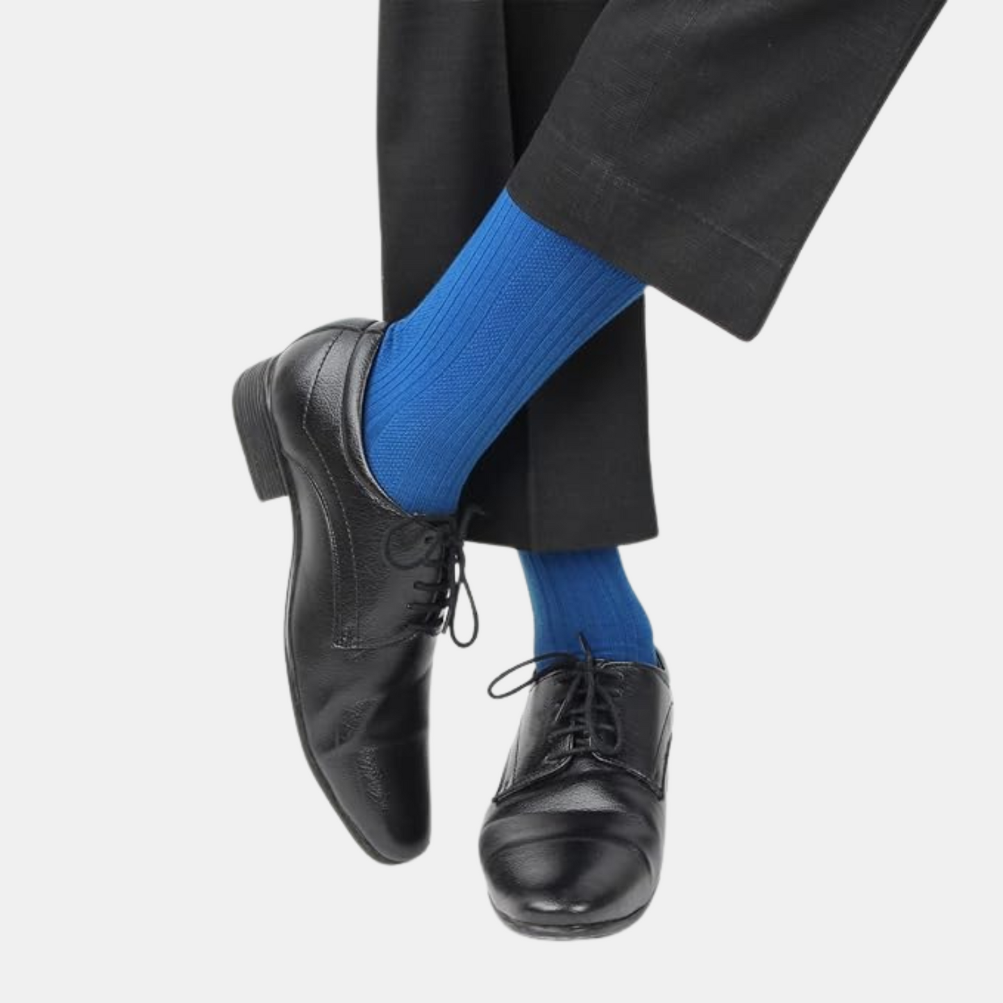 Cosmic Ribbed Formal Socks - Blue