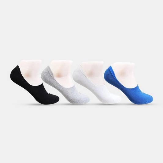 Unisex Multicolor Cotton No Show Socks - Pack Of 4