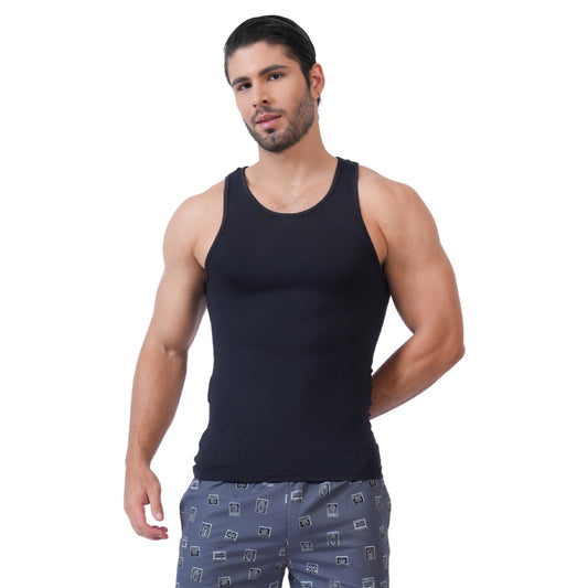 Bamboo Vest for Men - Black (Pack of 1)
