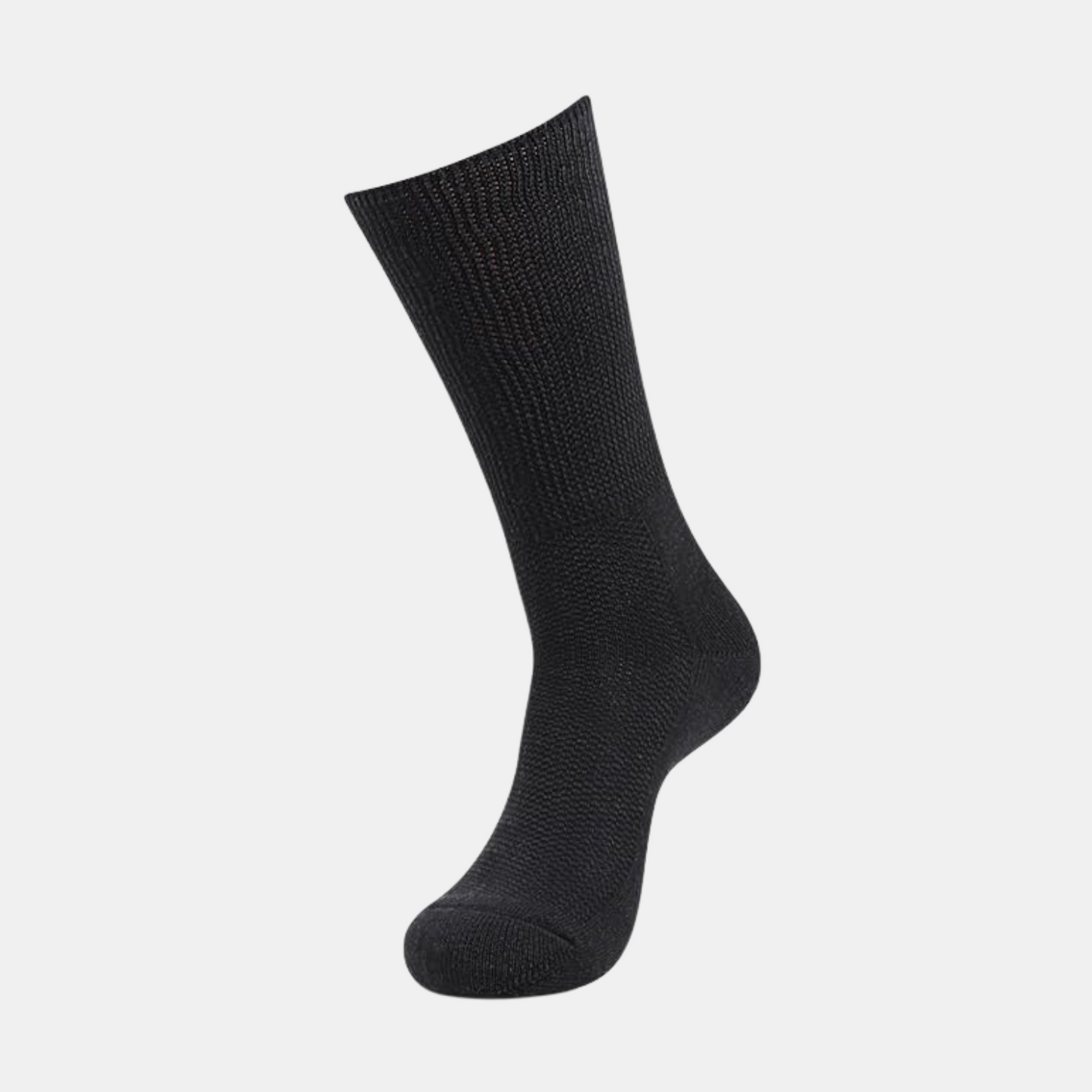 Men's Crew Length Diabetic Socks (Black)