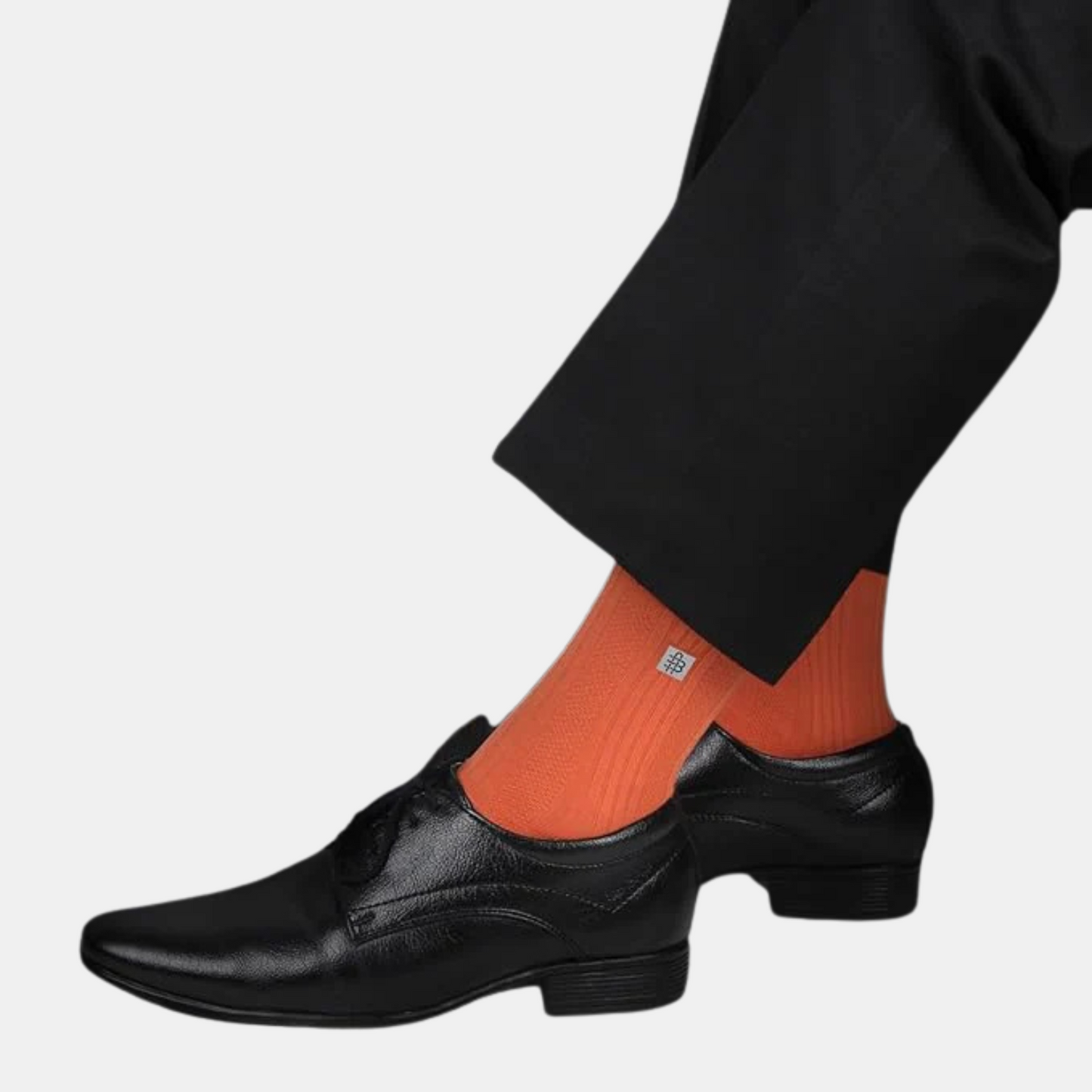 Cosmic Ribbed Formal Socks - Orange