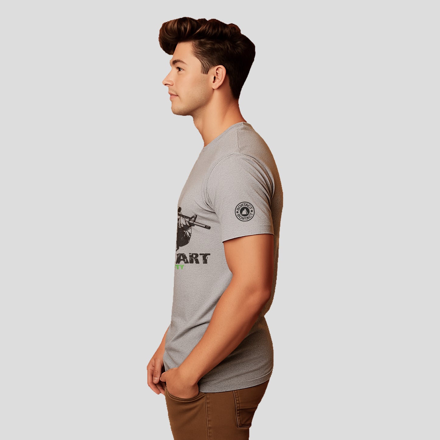 Bontact BRAVEHEART Round-Neck Half Sleeve T-Shirt (Lt.Grey)