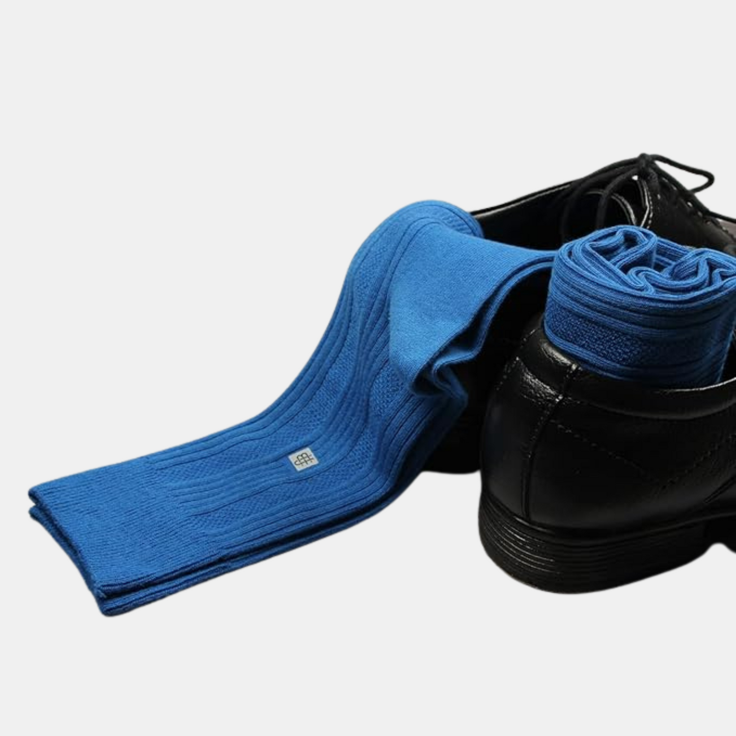 Cosmic Ribbed Formal Socks - Blue