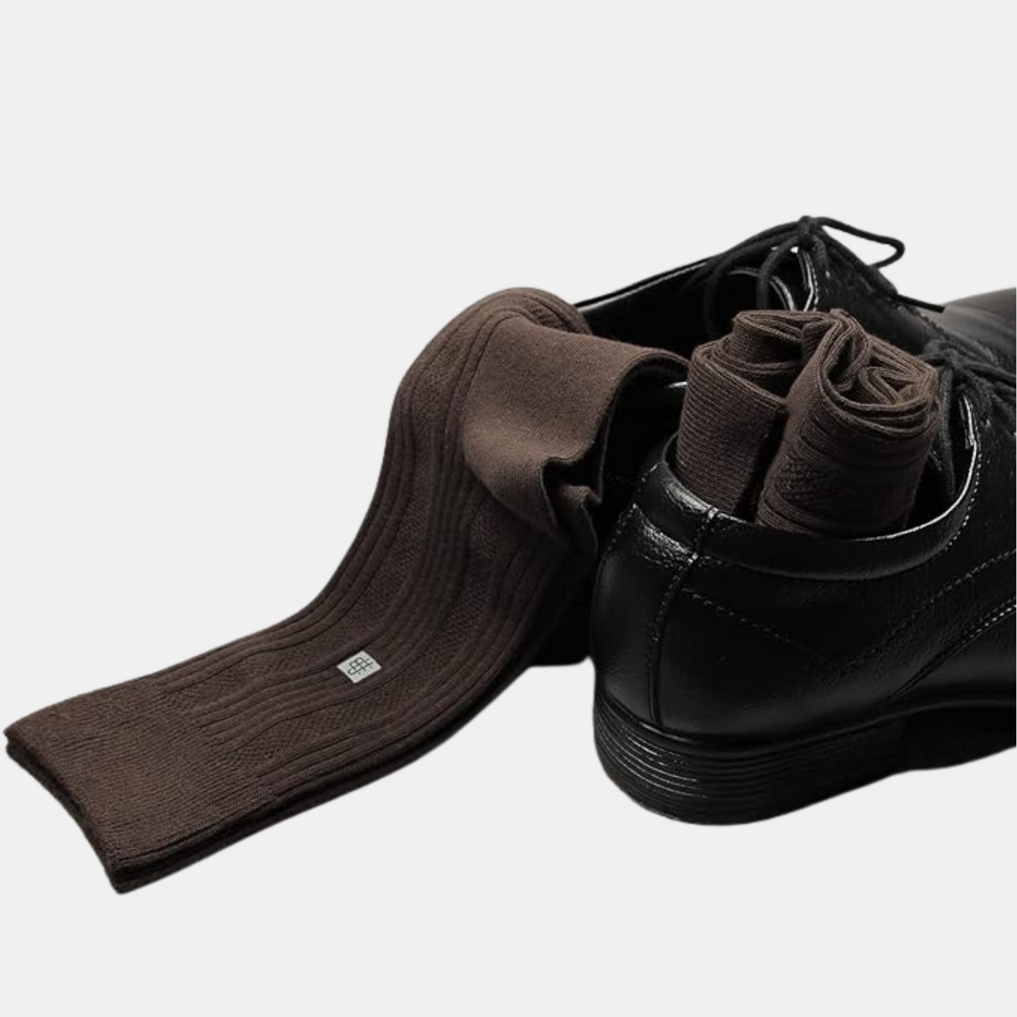 Cosmic Ribbed Formal Socks - Brown