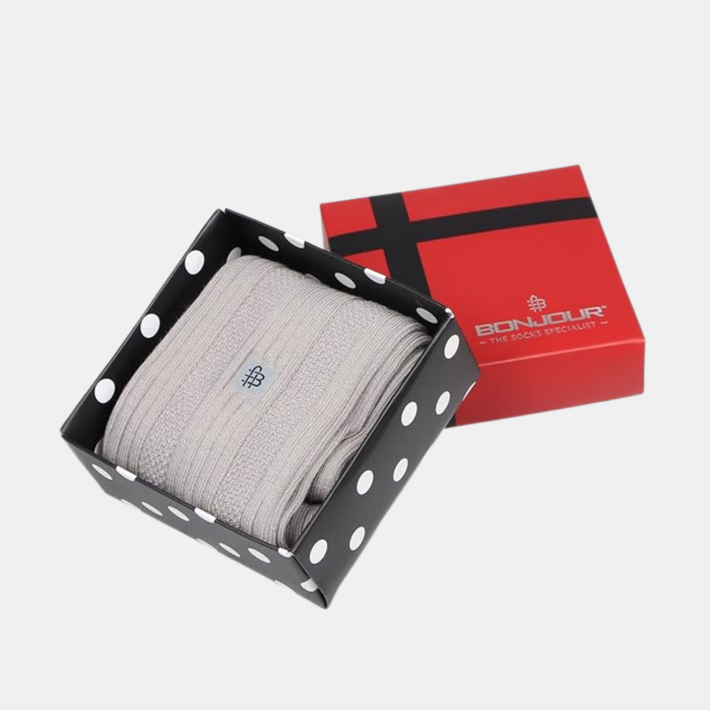 Cosmic Ribbed Formal Socks - Light Grey
