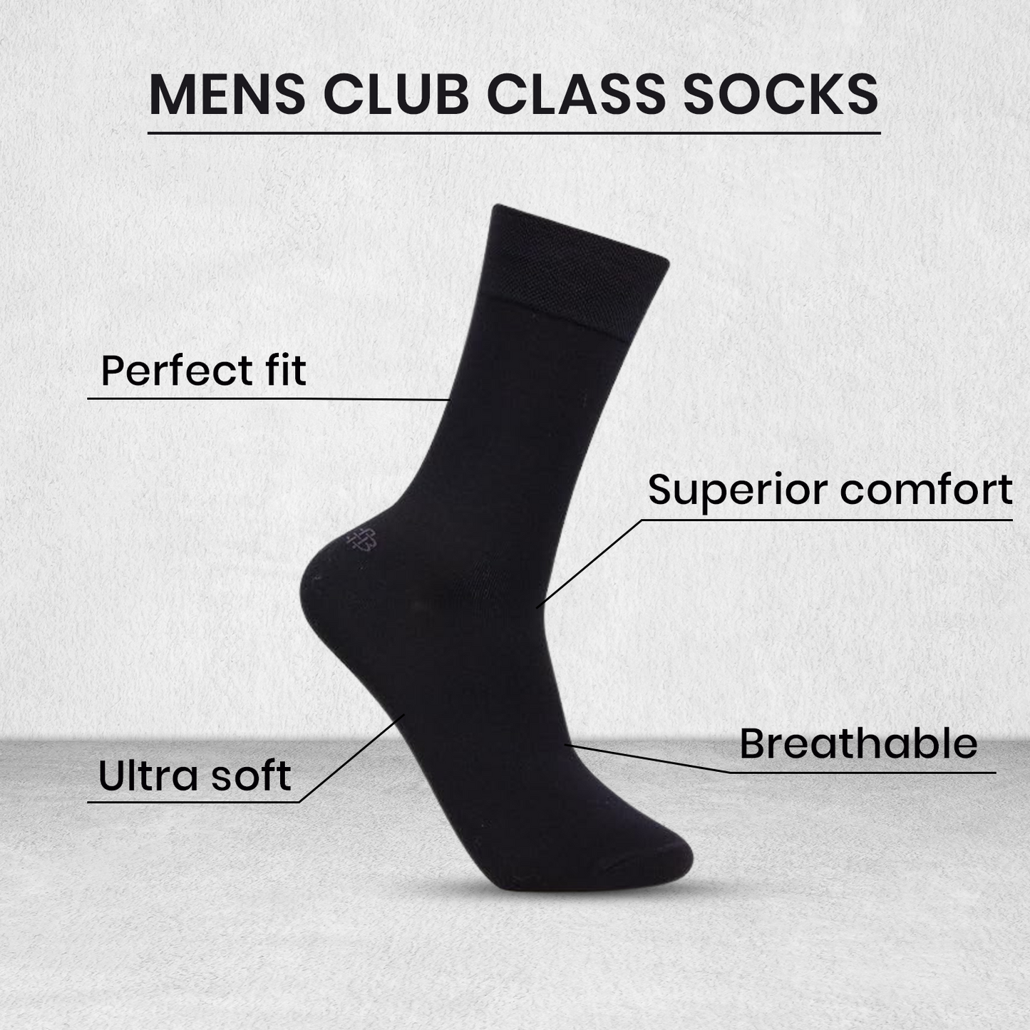 Men Club Class Socks (Black & Navy Blue, Free size)