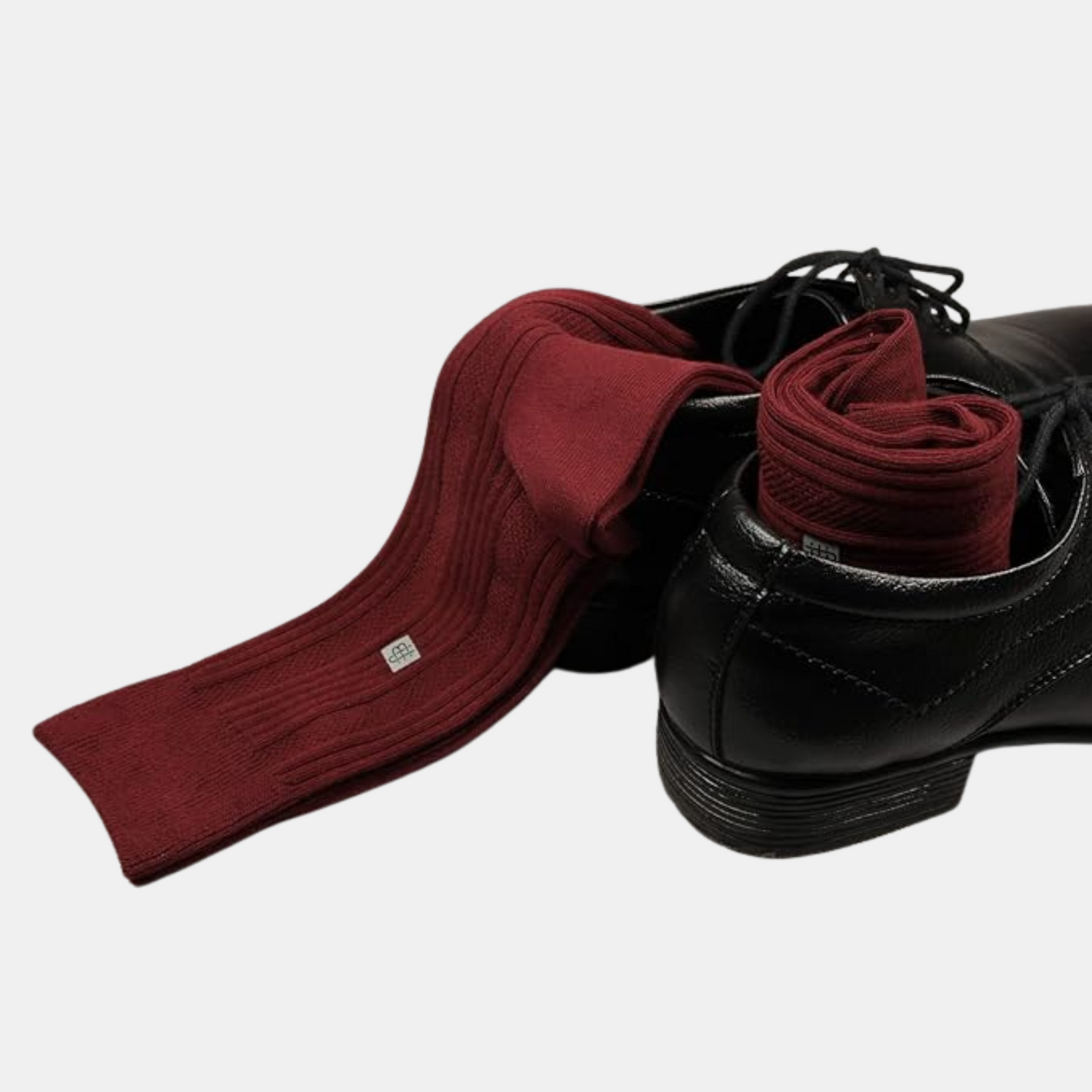 Men's Cosmic Ribbed Formal Socks - New Maroon