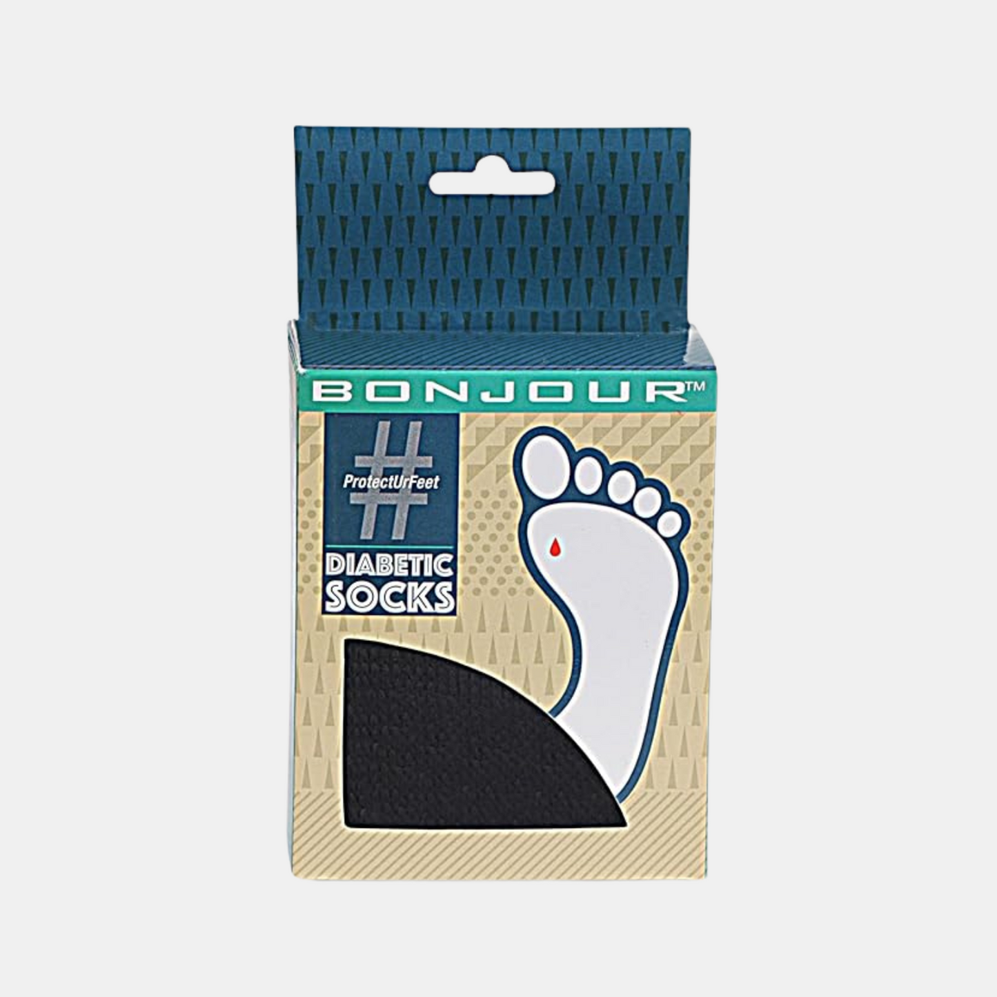 Men's Crew Length Diabetic Socks (Black)
