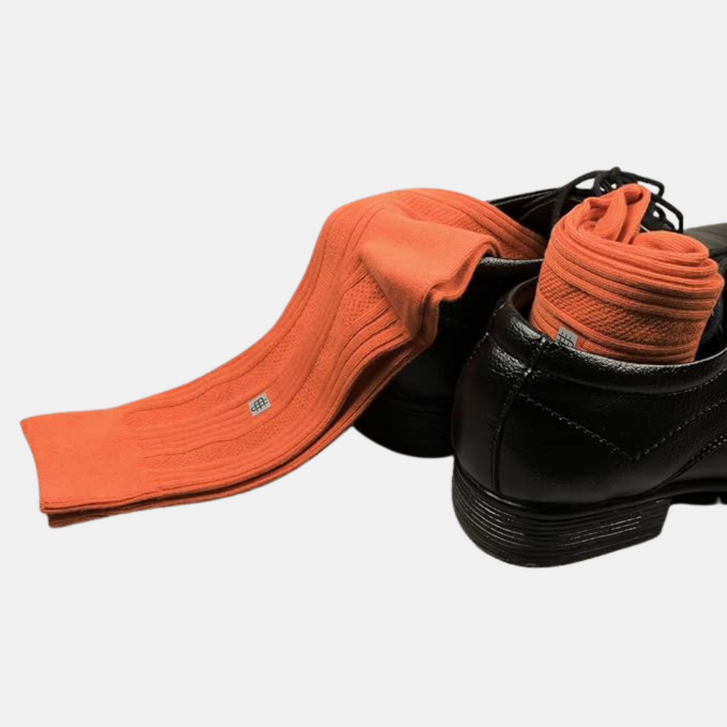 Cosmic Ribbed Formal Socks - Orange