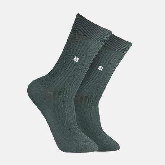 Men's Cosmic Ribbed Formal Socks - Bottle Green