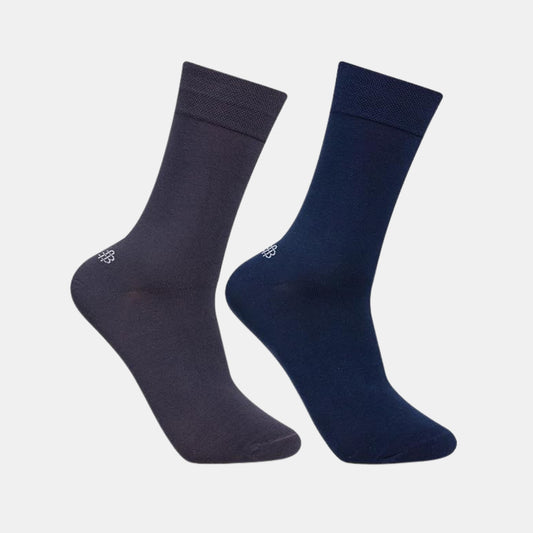 Men Club Class Socks (Navy Blue & Grey, Free size)
