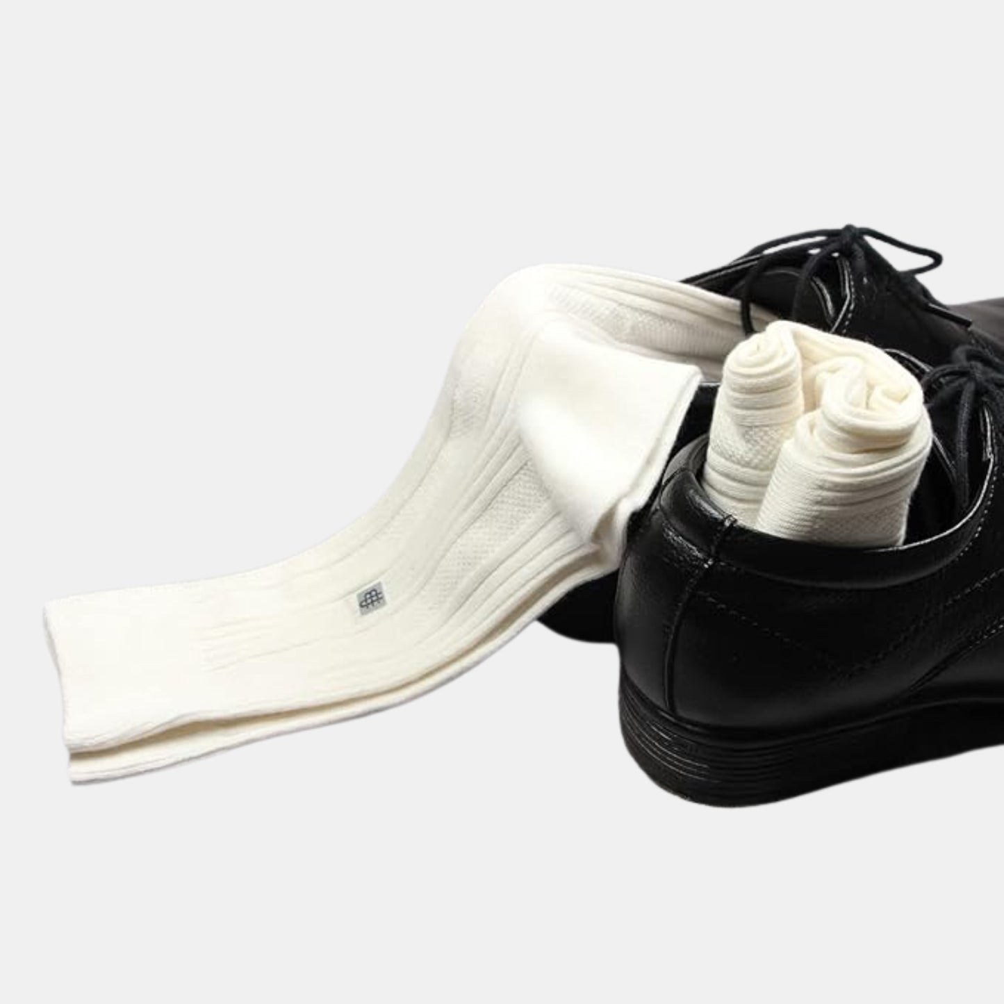 Men's Cosmic Ribbed Formal Socks - Cream