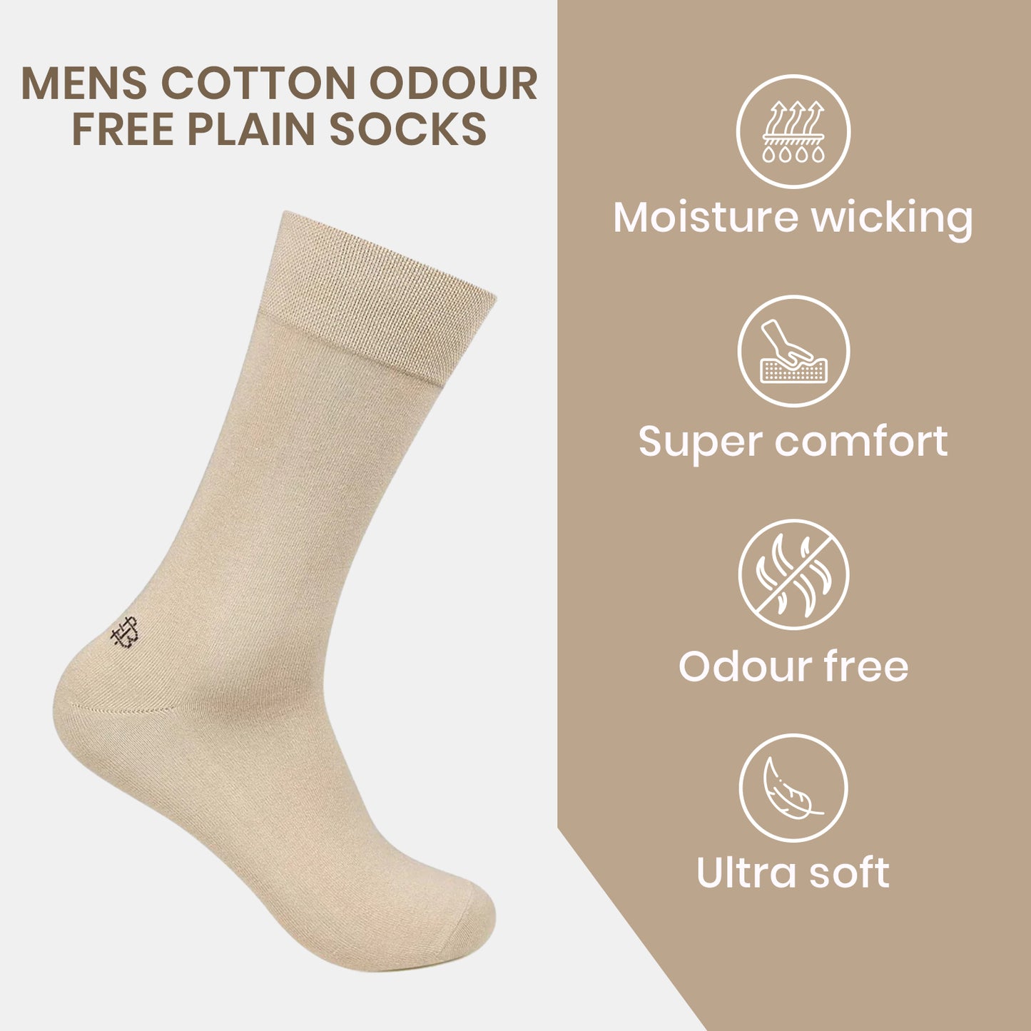 Men Cotton Odour Free Plain Socks