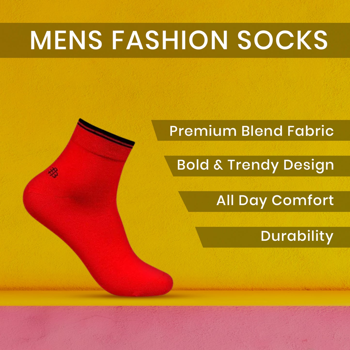Men Fashion Socks ( Neon Colored ) - Pack of 4