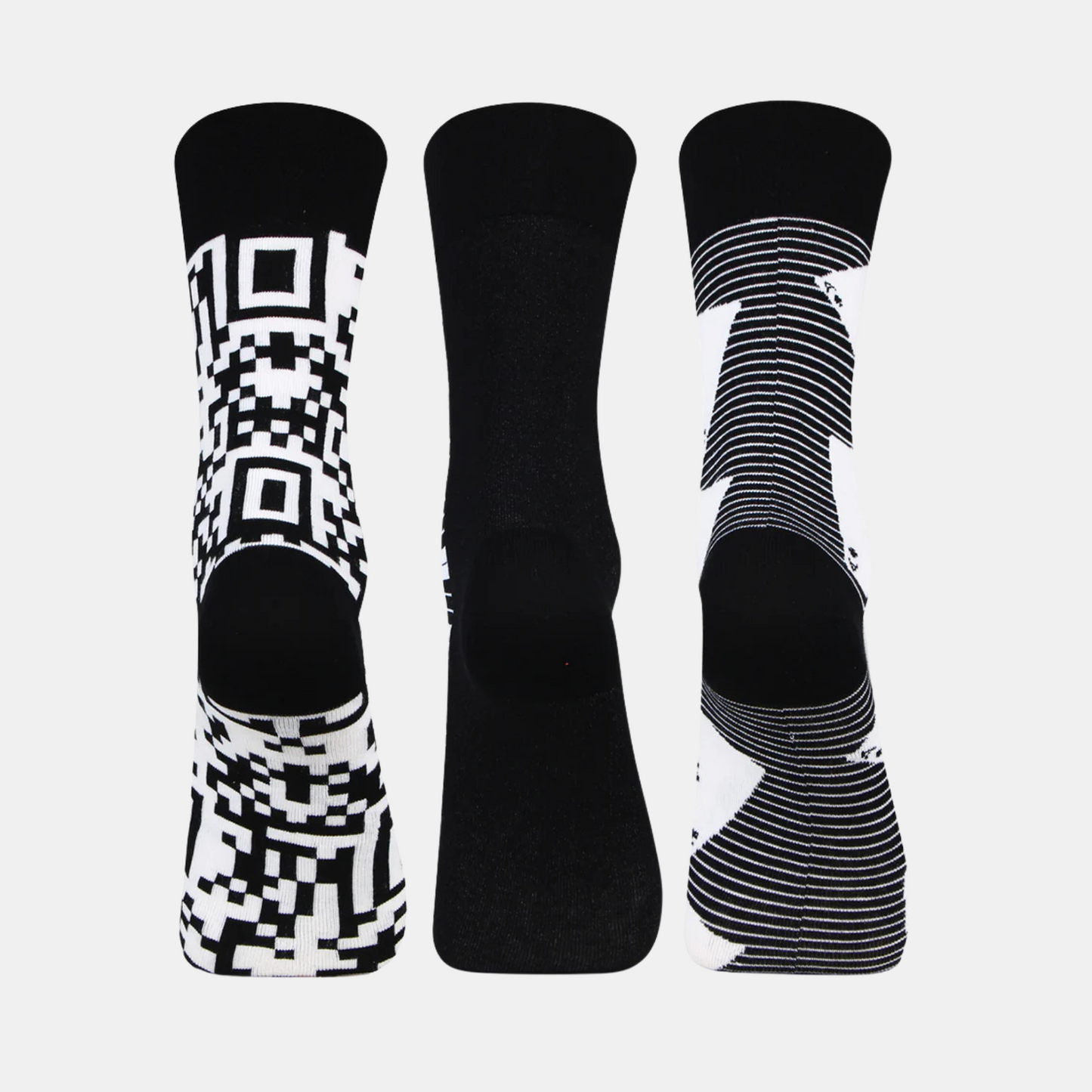 Elite Black & White Designer Socks for Men - Pack of 3