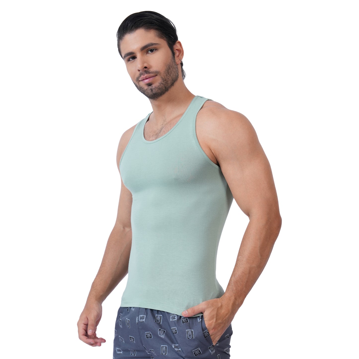 Bamboo Vest for Men - Sage Green (Pack of 1)