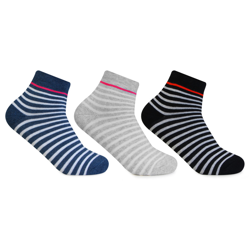Women Ankle Length Cushioned Sports Socks-Pack Of 3