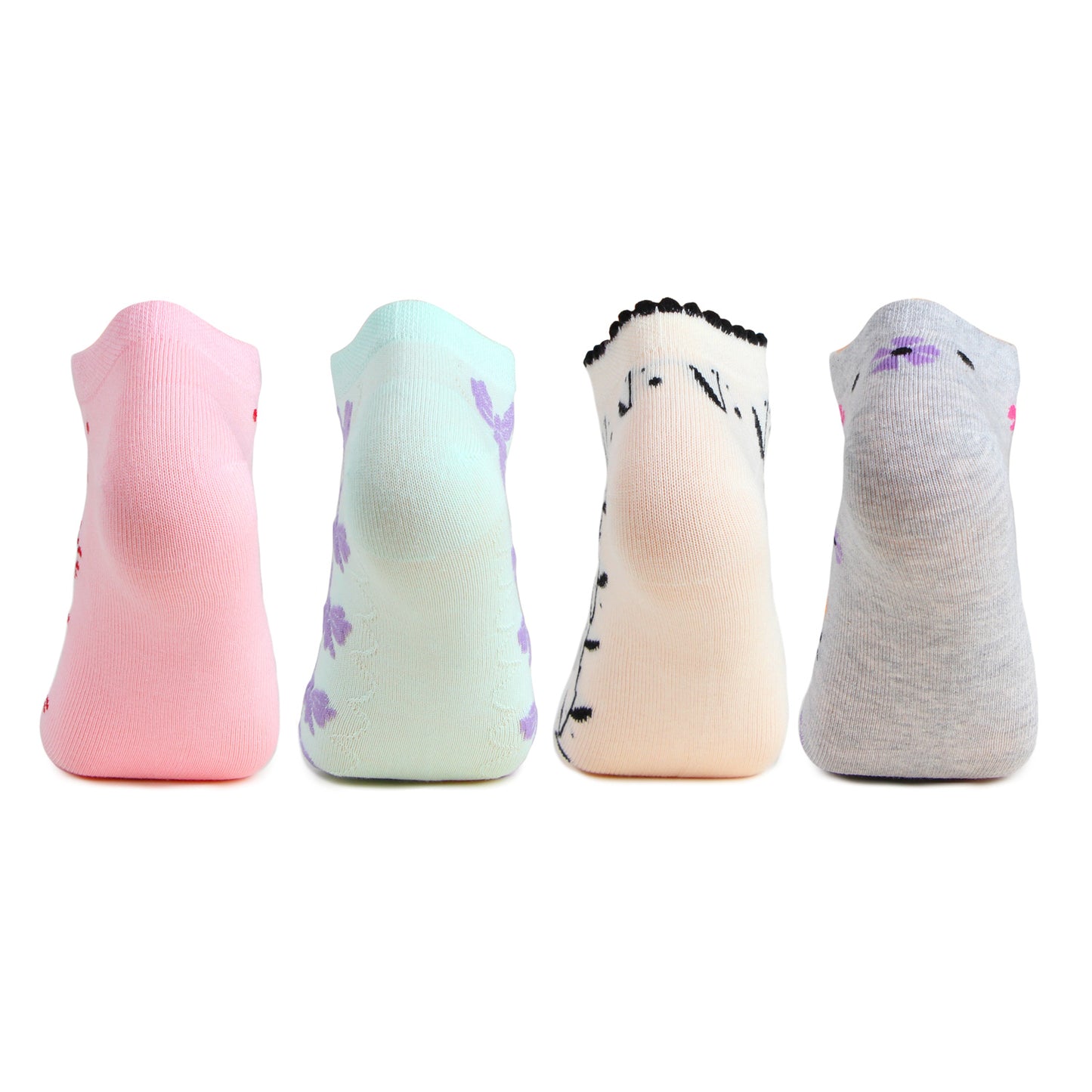 Women's Floral Designs Cotton Fashion Socks - Pack Of 4