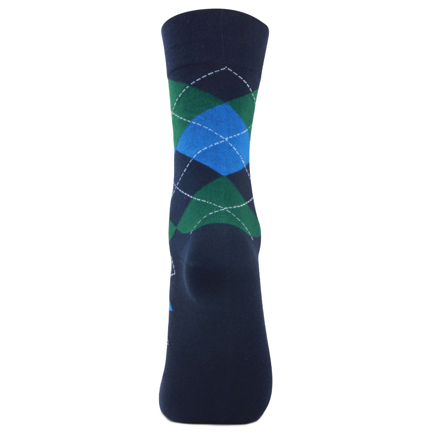 Men's Cotton Argyle Designer Signature Socks - Navy