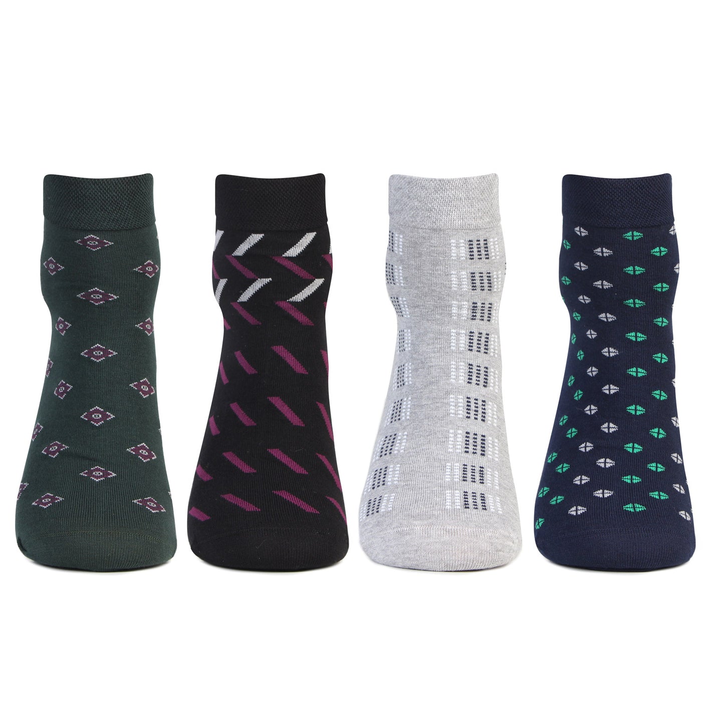 Men Cotton Scottish Collection Ankle Socks - Pack of 4