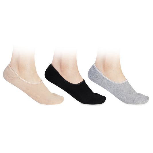 Women's Solid Terry Thumb Loafers Socks - Pack Of 3