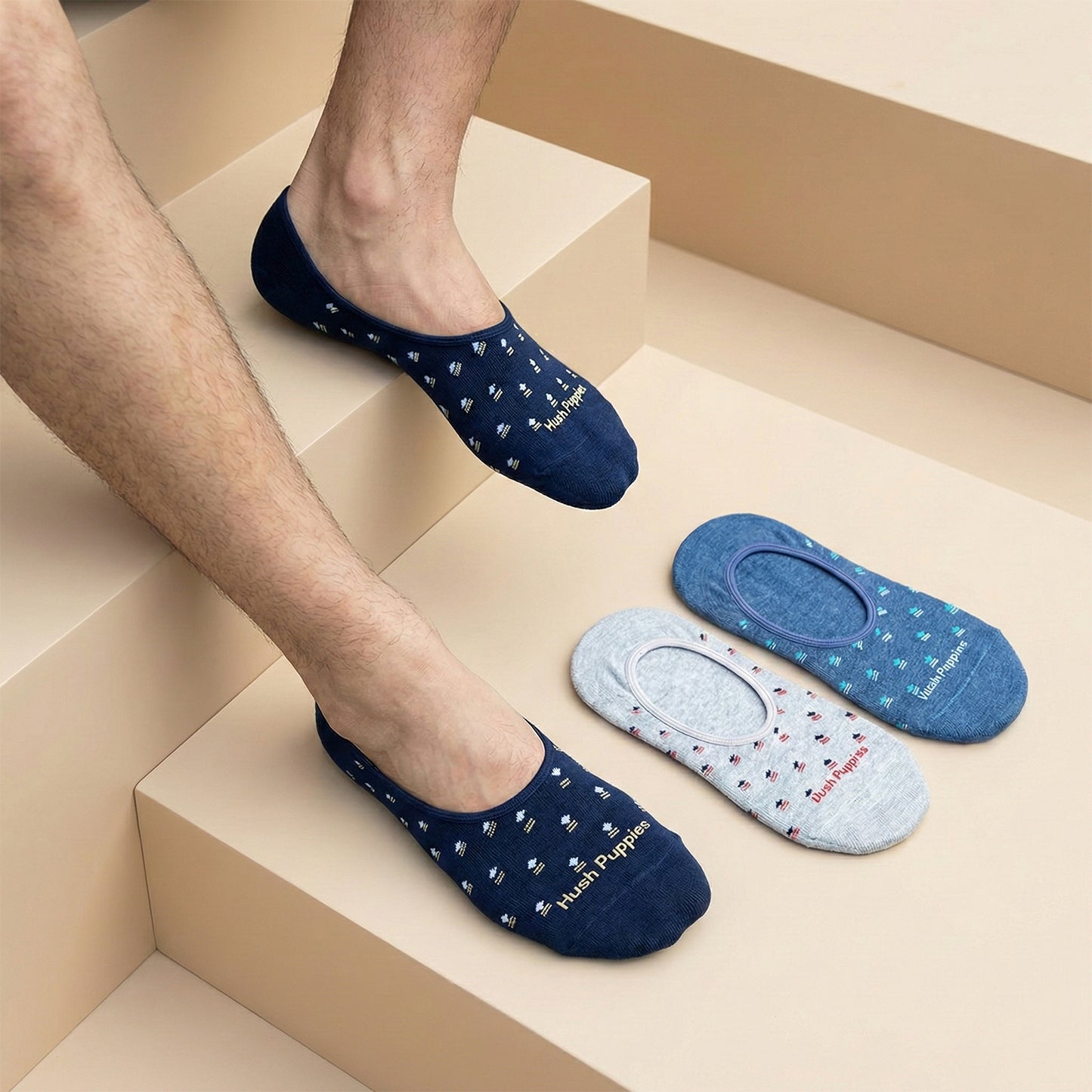 Hush Puppies Men's Multicolored Loafer Socks - Pack of 3