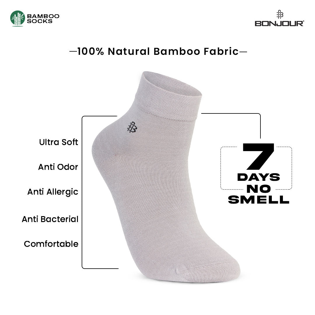 Men's Seamless Fit Bamboo Ankle Socks - infographic