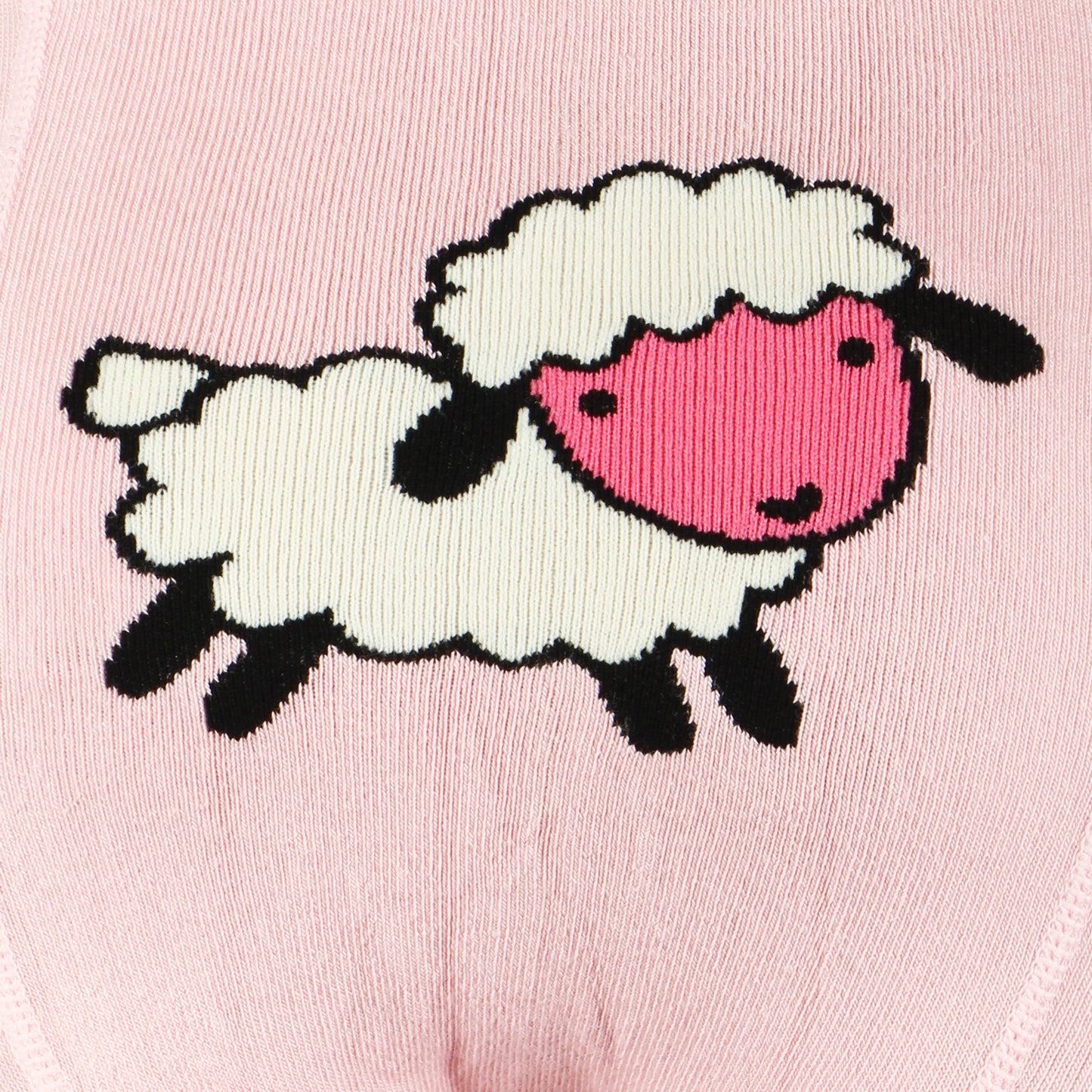 Fancy knitted Sheep Print Tights for Baby Girls & Baby Boys - Baby Pink