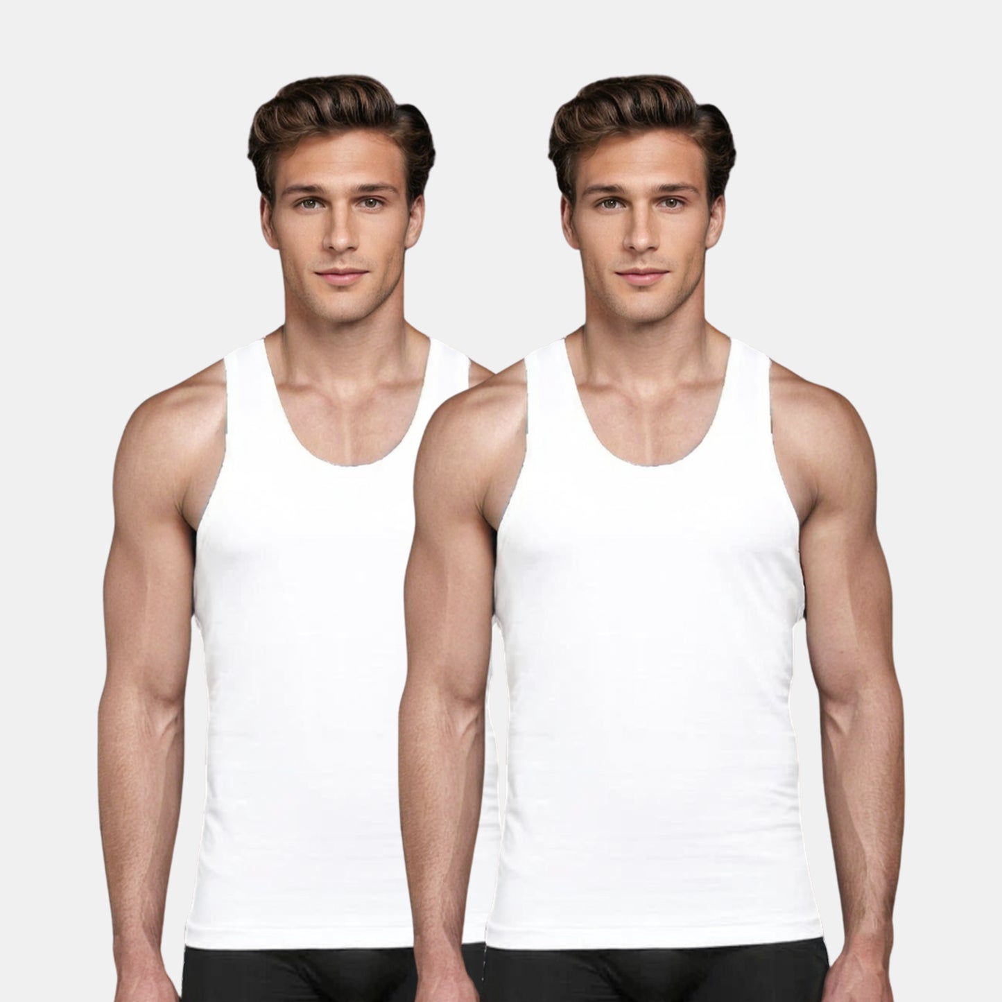 Men's Cotton White Ultra Soft Undershirt Vest- Pack Of 2