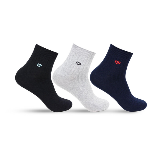 Hush Puppies Men's Cotton Ankle Rib Socks - Pack of 3