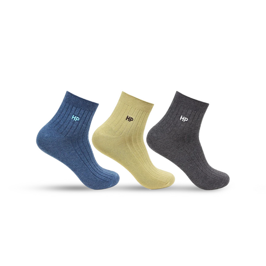 Hush Puppies Men's Cotton Ankle Rib Socks - Pack of 3