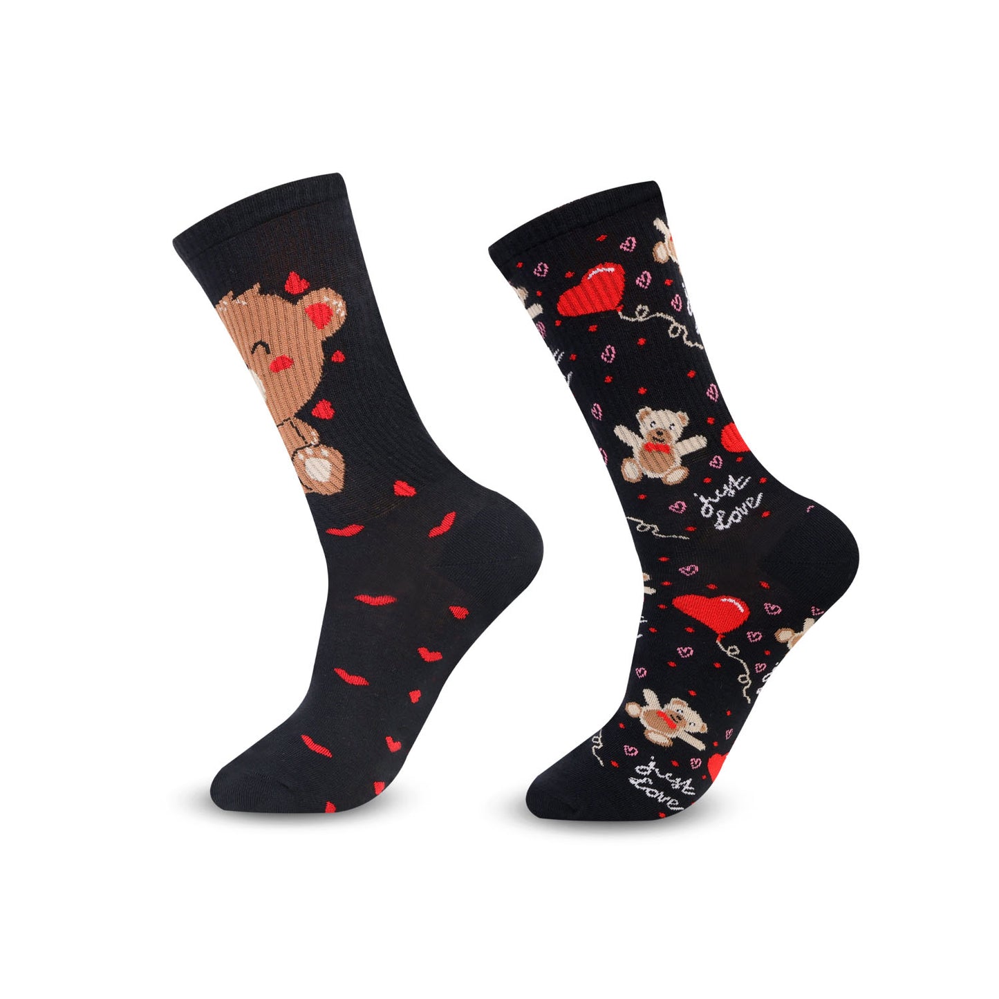 Couple Crew Length Socks - Black
