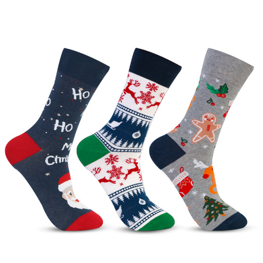 Unisex Christmas Socks for Men & Women - (Pack of 3)