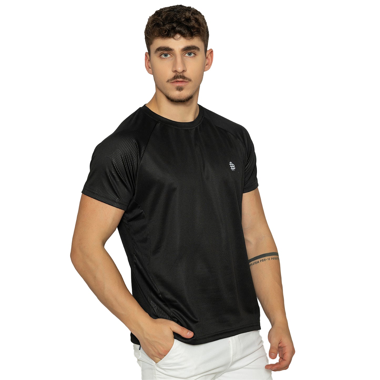 Men Printed Round Neck T-Shirt - Black