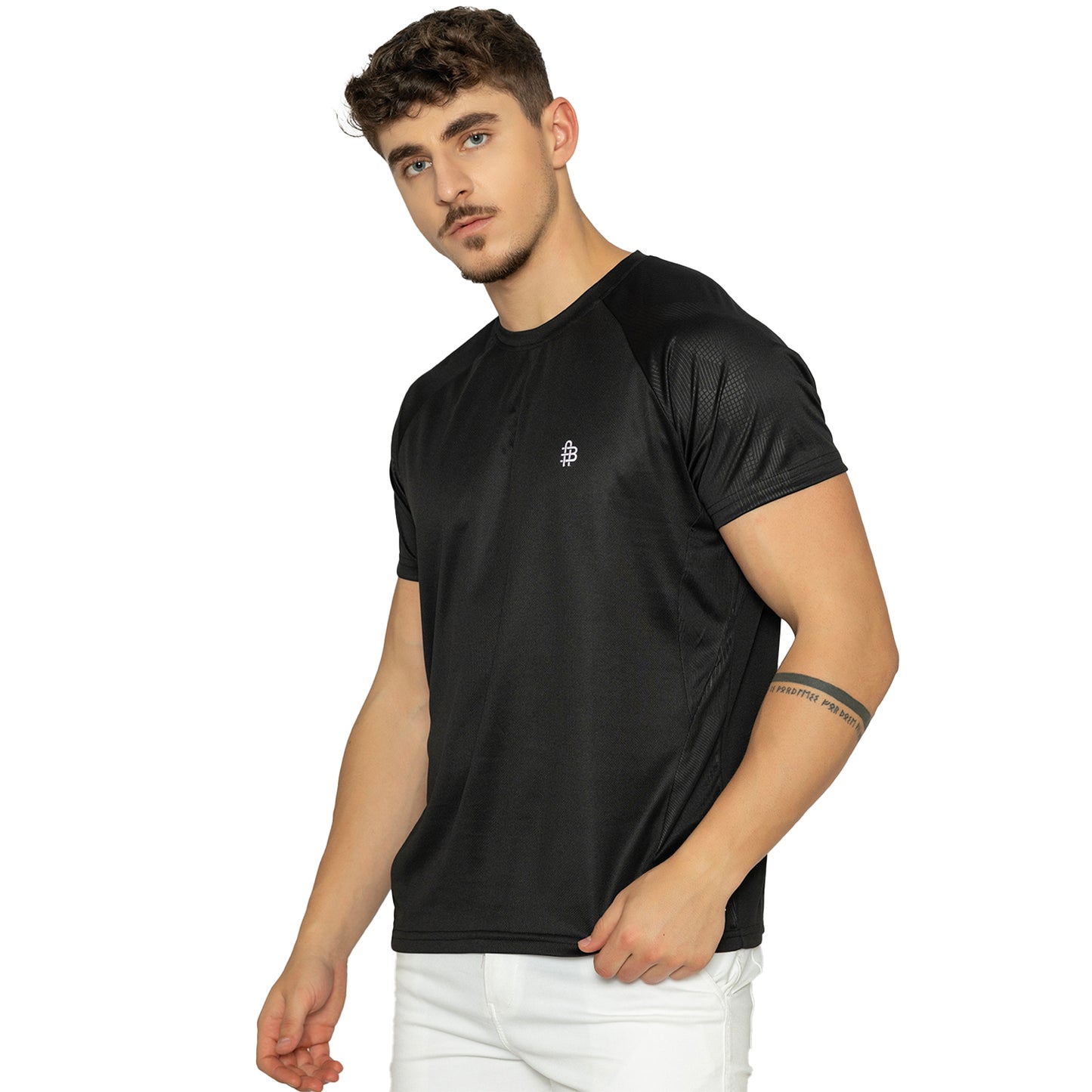 Men Printed Round Neck T-Shirt - Black