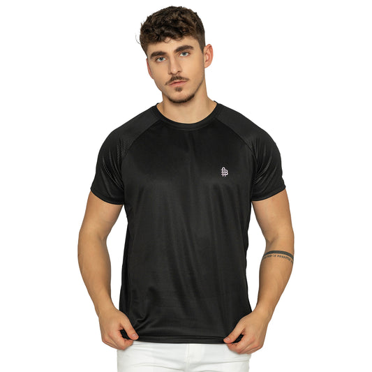 Men Printed Round Neck T-Shirt - Black