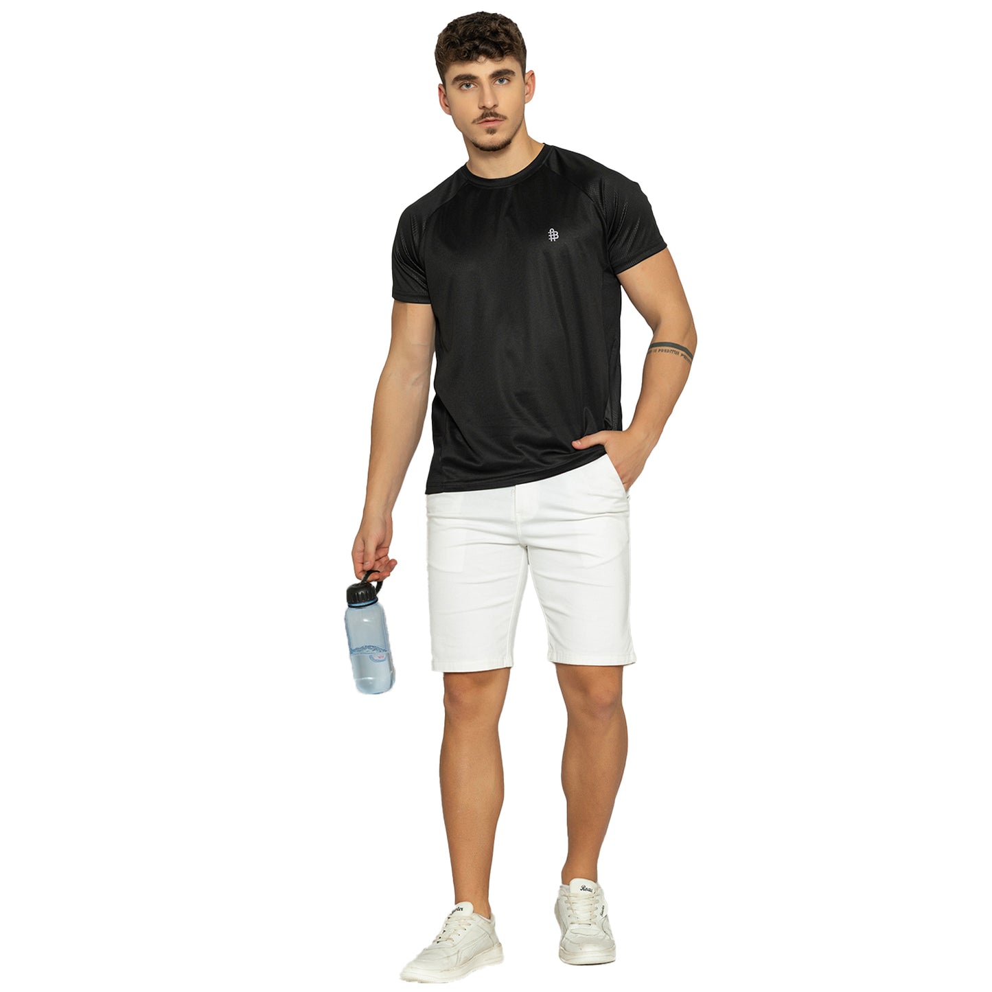 Men Printed Round Neck T-Shirt - Black